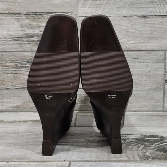 Retro (90's) Diba "Elko" Square-Toe Top-Stitch Wedge Heel Boots - Picture 8 of 15